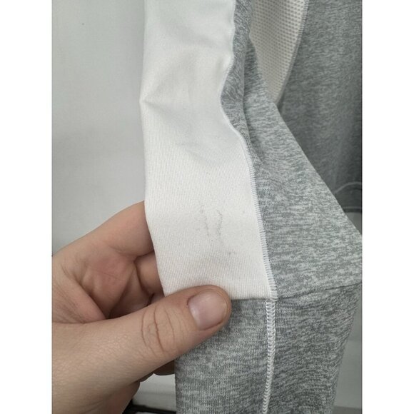 Athleta Running Wild Half Zip Pullover Women Small Silver Grey Athletic Workout - Picture 11 of 11